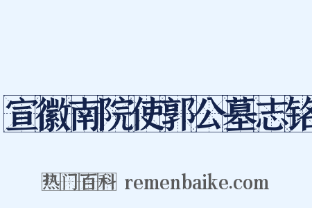 宣徽南院使郭公墓志铭是什么意思的图片